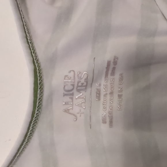 Alice & Ames Girls Size 5 Short Sleeve Ballet Dress in Green/White Stripes - Picture 3 of 3